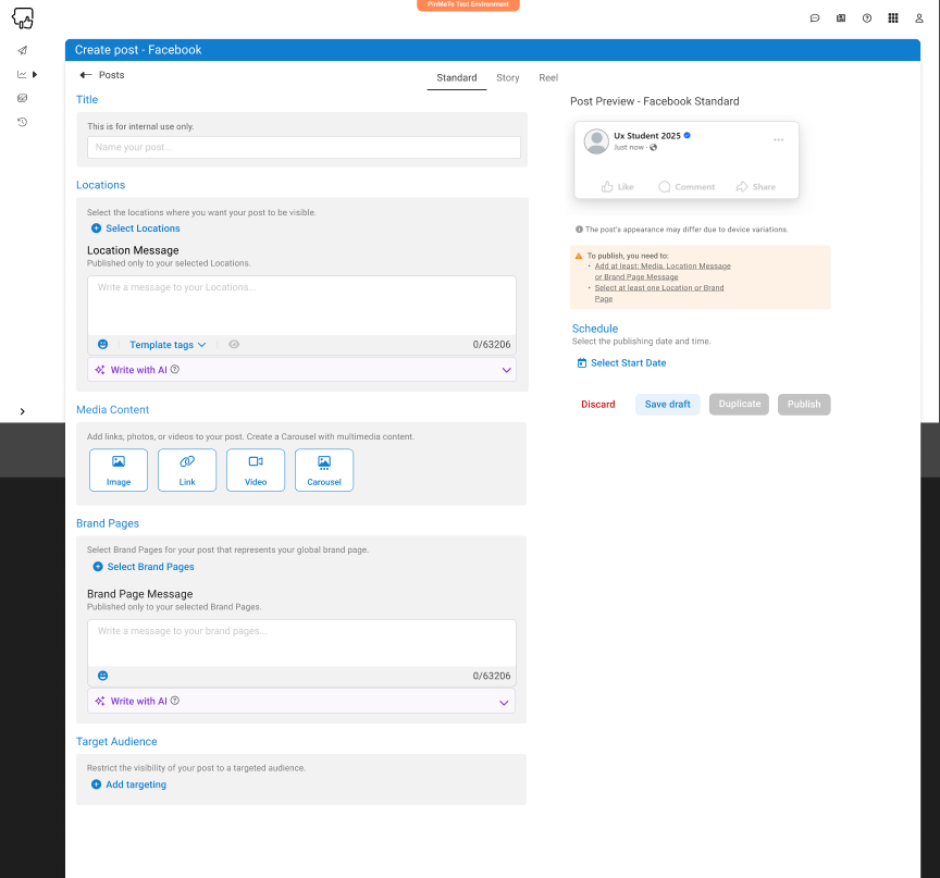 Redesigned 'Create Post' view with live preview